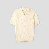Base Two-Pocket Collared Short Sleeve Knit