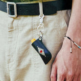 stud & wax thread lighter case keyring black