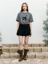 DOUBLE LACE MINI SKIRT BLACK