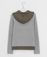 Kahome Peach Fuzz Stripe Layered Hoodie