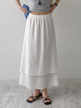 Seersucker Layered Banding Skirt