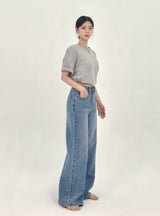 WIDE REGULAR DENIM PANTS code 25002