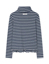 ストライプ タートルネック ティー(NAVY)