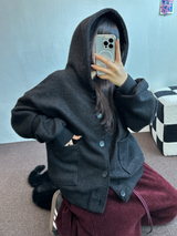 TERRY SHEEP🐑☁🤎HOODIE CARDIGAN JACKET 🤎💛🖤3COLOR