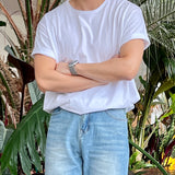 20s U-neck overfit plain short sleeve t-shirt 
