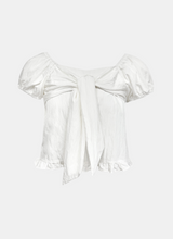 Front Ribbon Puff Blouse