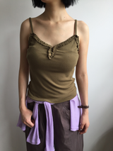 Otti frill button sleeveless top (3color)