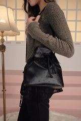 tht jacquard bucket bag - black