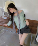 seasalt unoff frill sheer bl
