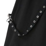 X Strap Wide Pants - BLACK