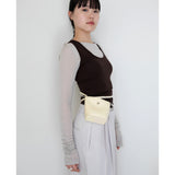 leather mignon bag - butter / strap - ( cowleather,  chain)