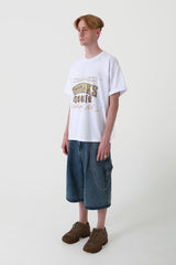 [THANKSMESSIA X ODAGIL] ゴールドピンストライプTシャツ-WHITE