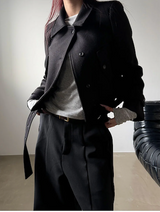 High neck short coat(2color)