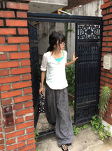 Ibe Balloon Wide Cut Nylon Banding Pants