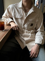 Dying patch carpenter denim