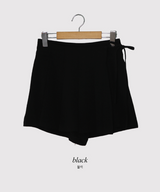 Summer Linen Pleated Ribbon Skirt Pants (3color)