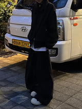 curved high-neck blouson zip-up
