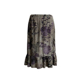 (3color) Rose Velvet Frill Midi Skirt