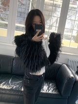 Winter Halo Long Hair Collar Fur Jacket