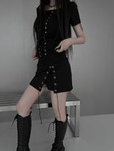 side eyelet skirt pants