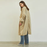 90s Classic Fishtail Long Bomber Jacket_Beige