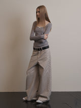 SIDE BEADS PANTS GREY