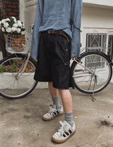 リズルノンフェードバミューダデニムパンツ