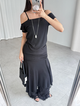 orbit off halter dress set (4color)