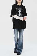 (W) Greyish Low Bootscut Denim