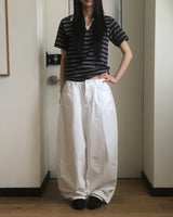 Nodi back pocket winde cotton pants