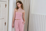 Waffle sweat pants_pink