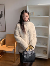 Gelto High Neck Fur Jacket