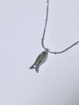 Surgical steel fish necklace