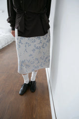 pale floral midi skirt(3colors)