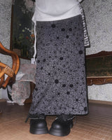 (2color) Flower Fold-Over Banding Long Skirt