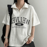 Chiben セミジップアップ半袖Tシャツ