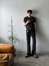 [A-T0266] ステッチマッスルフィット半袖ニットT (6色)
