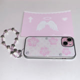 [ALOHA SET] Aloha gal phone case - silver epoxy + pink soda strap - star