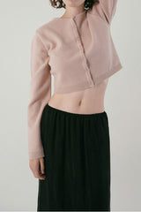 Basic round cardigan_pink