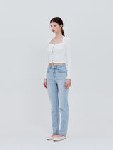 フックスクエアトップス(white)