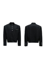 Textured Pearl Button Jacket