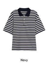 Terran Stripe Crop Collar Tee