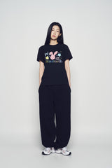 25SS TWINKLE JEWELRY BUNNY WOMAN SHORT SLEEVE T-SHIRT BLACK