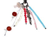 mushroom gemstone keyring (pink)