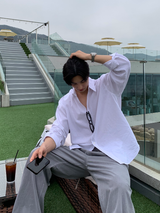 Wonderant Ice Cotton Linen Overfit Shirt