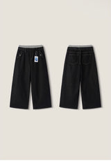 レイヤードバンディングデニムパンツ