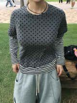 Mocha Dot Layered T-Shirt (2c)