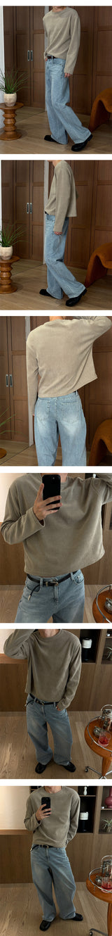 Crop waffle long sleeves(3color)