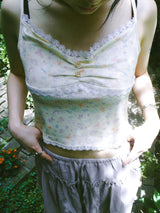 PASTEL FLOWER LACE SLEEVELESS (2COLOR)