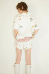 Leaf Satin Short Pants